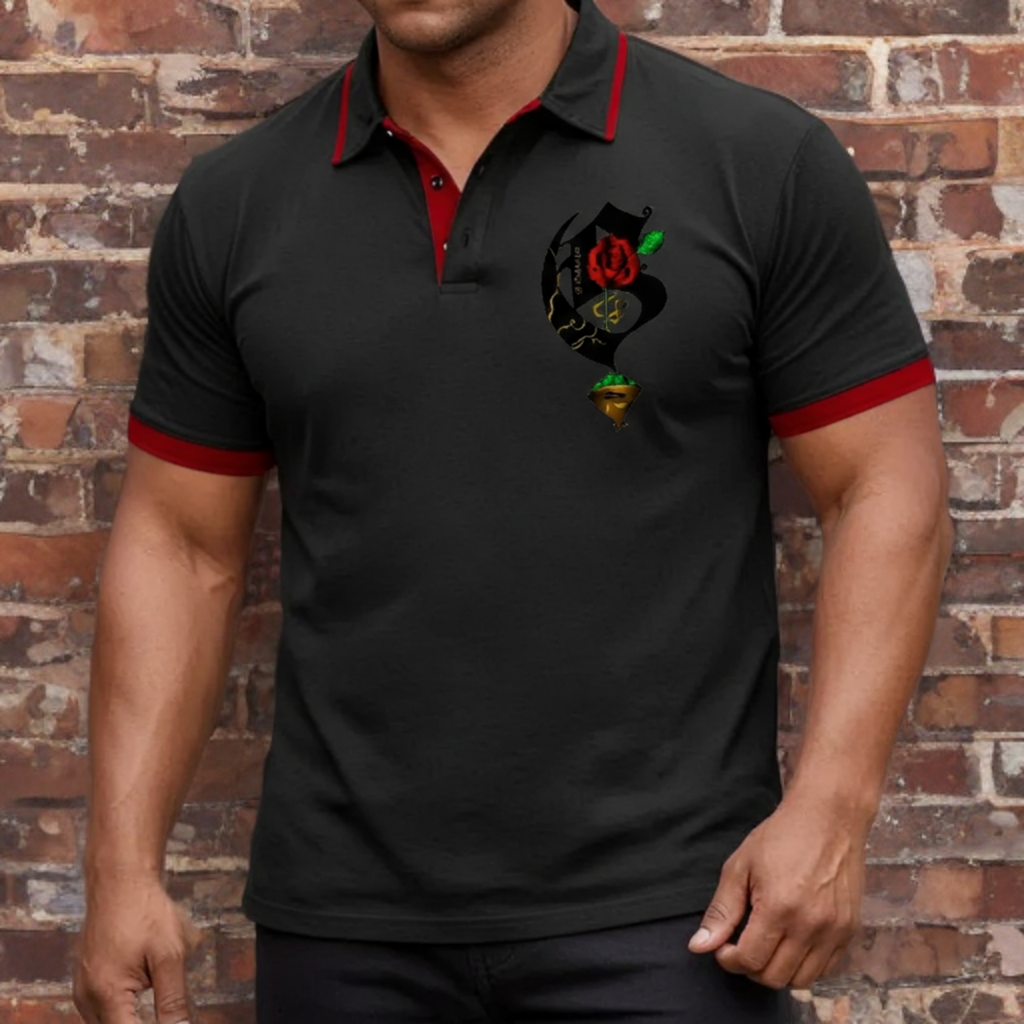 Eye of Ra Rose Graphic Polo Shirt for Men
