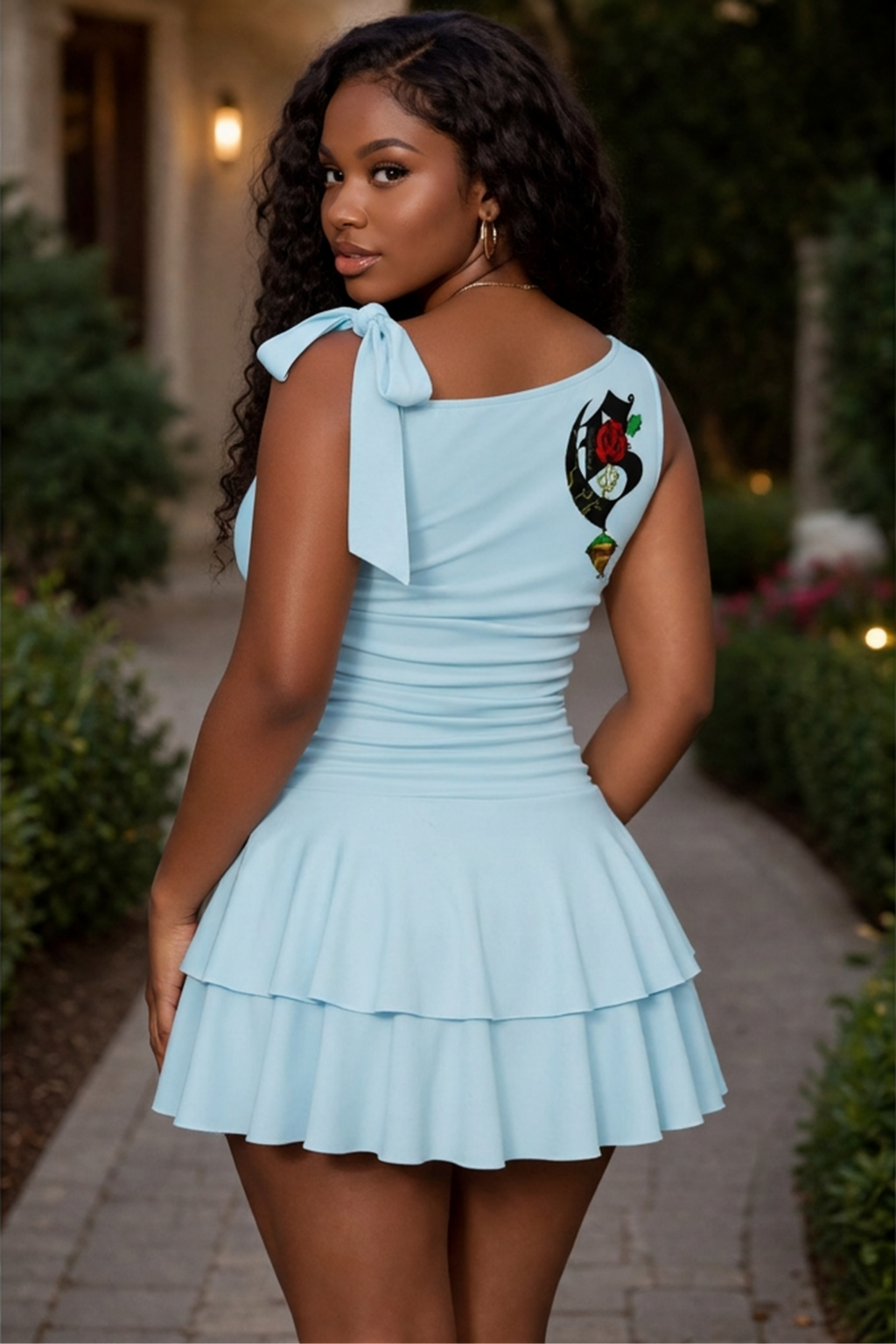The Golden Line-Divine Grace Ruched Mini Dress