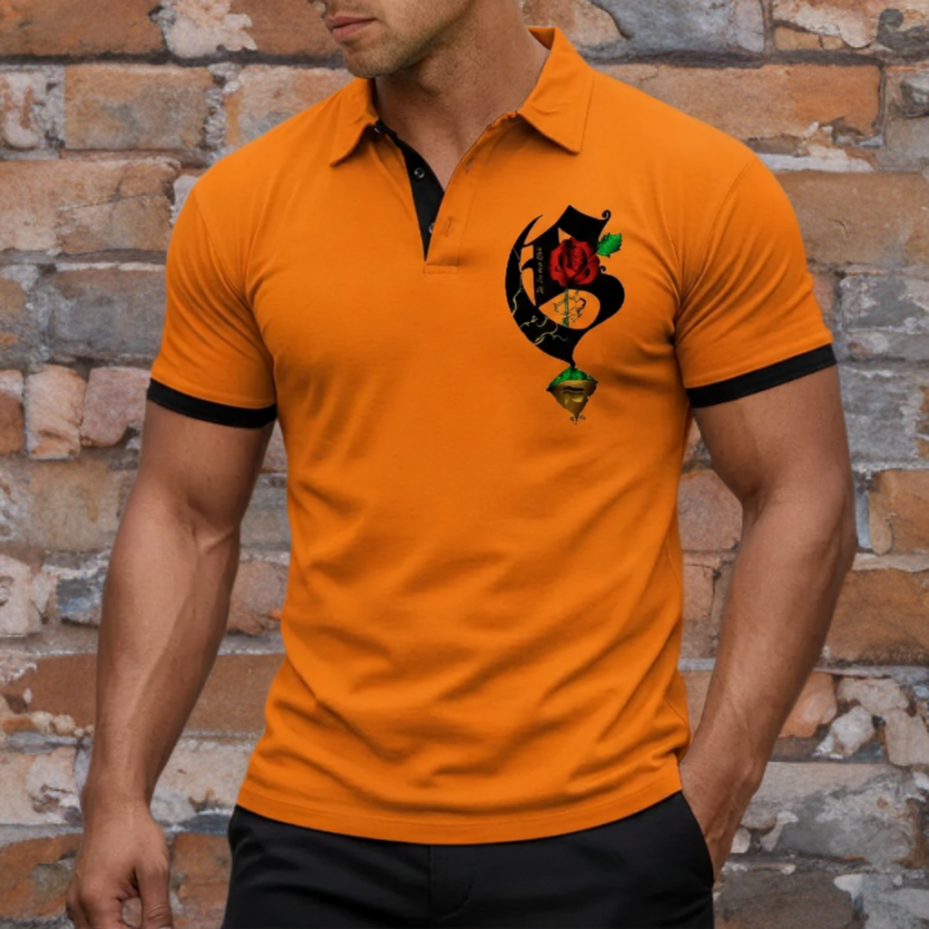 Eye of Ra Rose Graphic Polo Shirt for Men