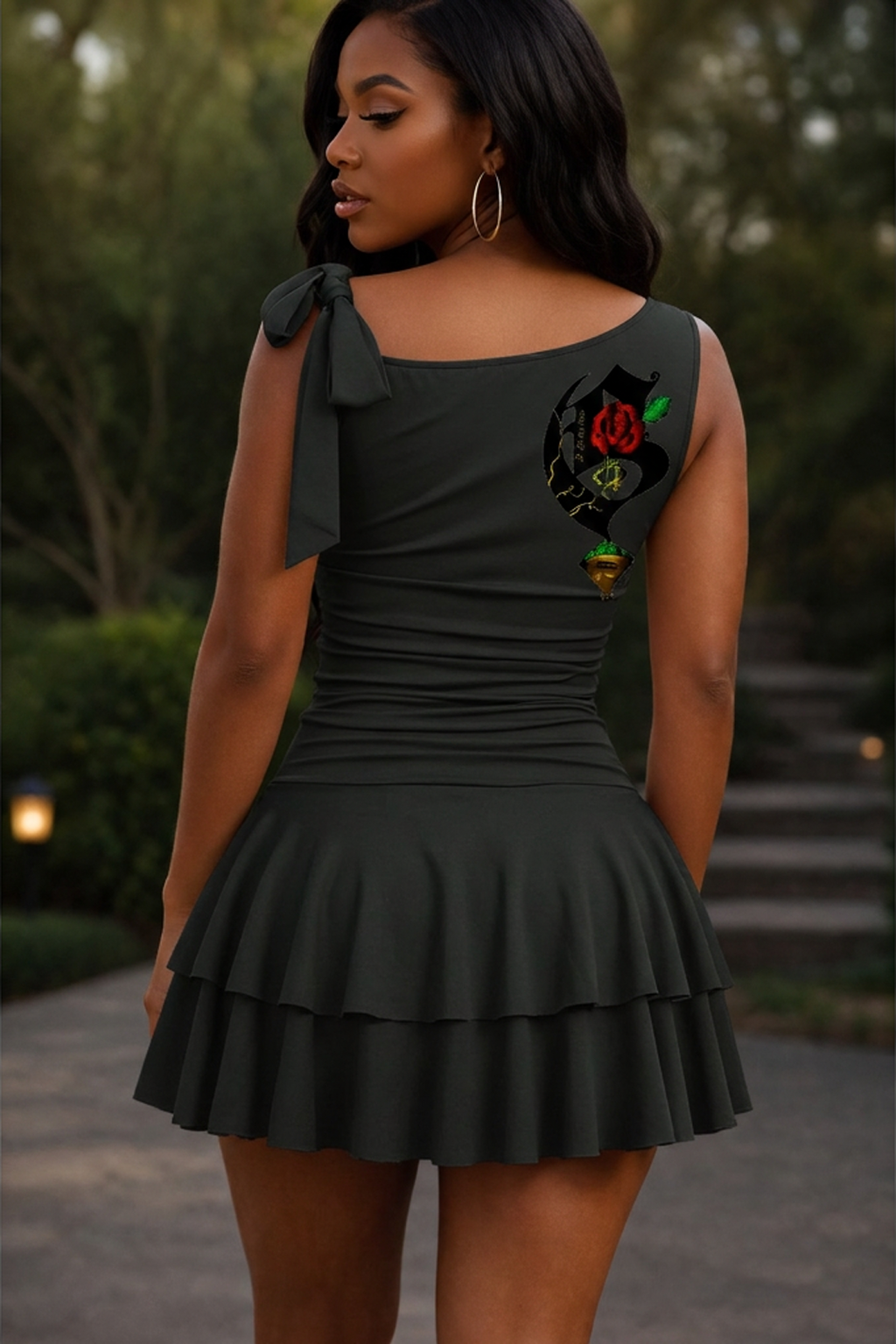 The Golden Line-Divine Grace Ruched Mini Dress