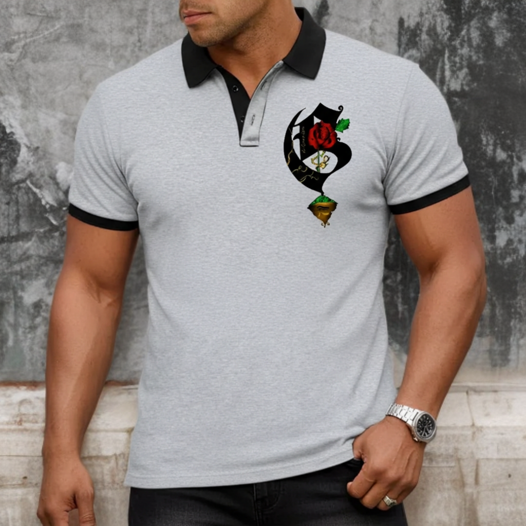 Eye of Ra Rose Graphic Polo Shirt for Men