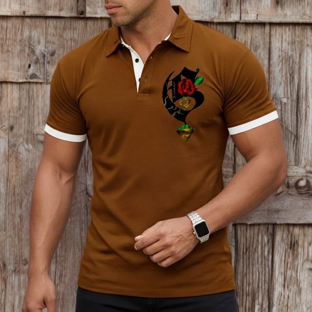 Eye of Ra Rose Graphic Polo Shirt for Men