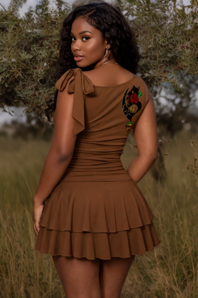 The Golden Line-Divine Grace Ruched Mini Dress